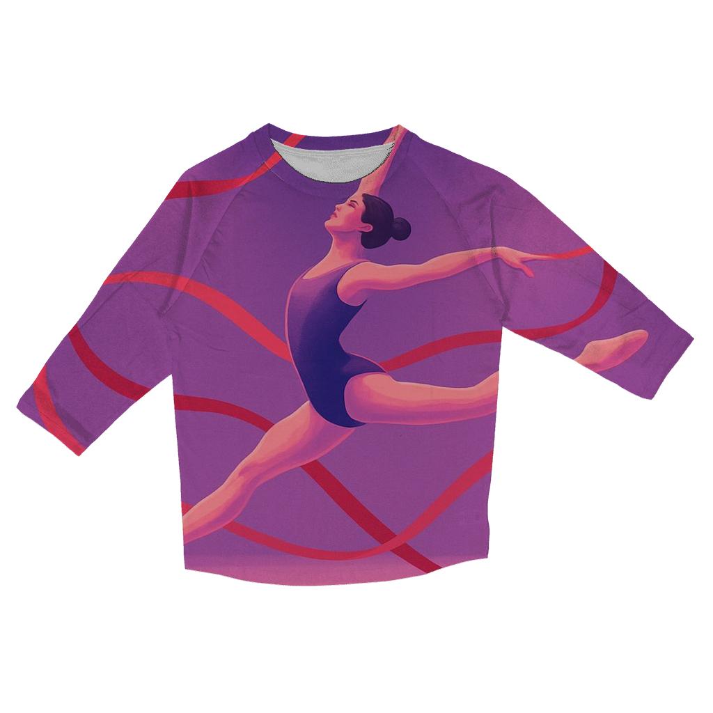 Artistic Gymnastics Ribbon Flow designer 3/4 sleeve blouses