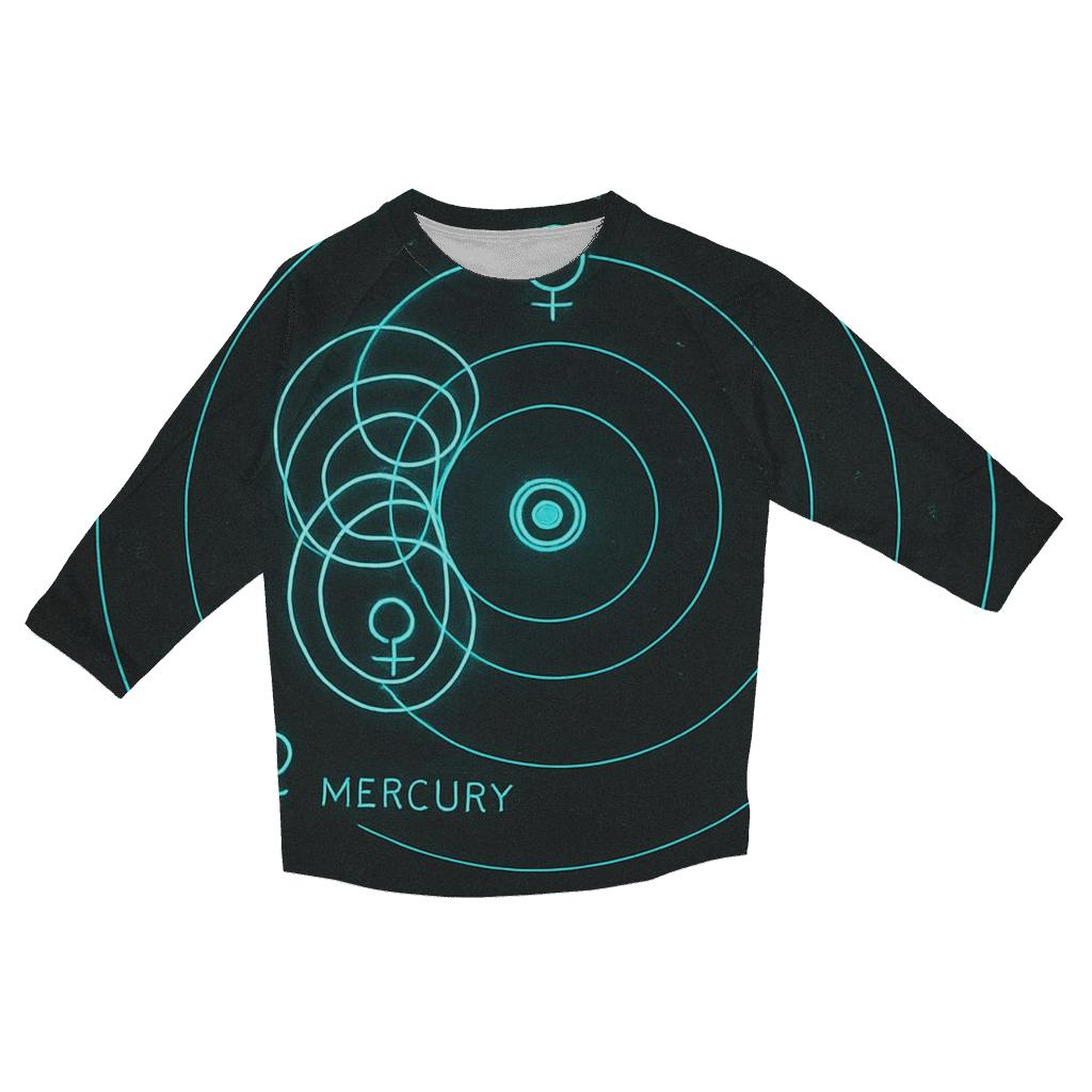 Retrograde Mercury Orbit Diagram fashion 3/4 sleeve shirts