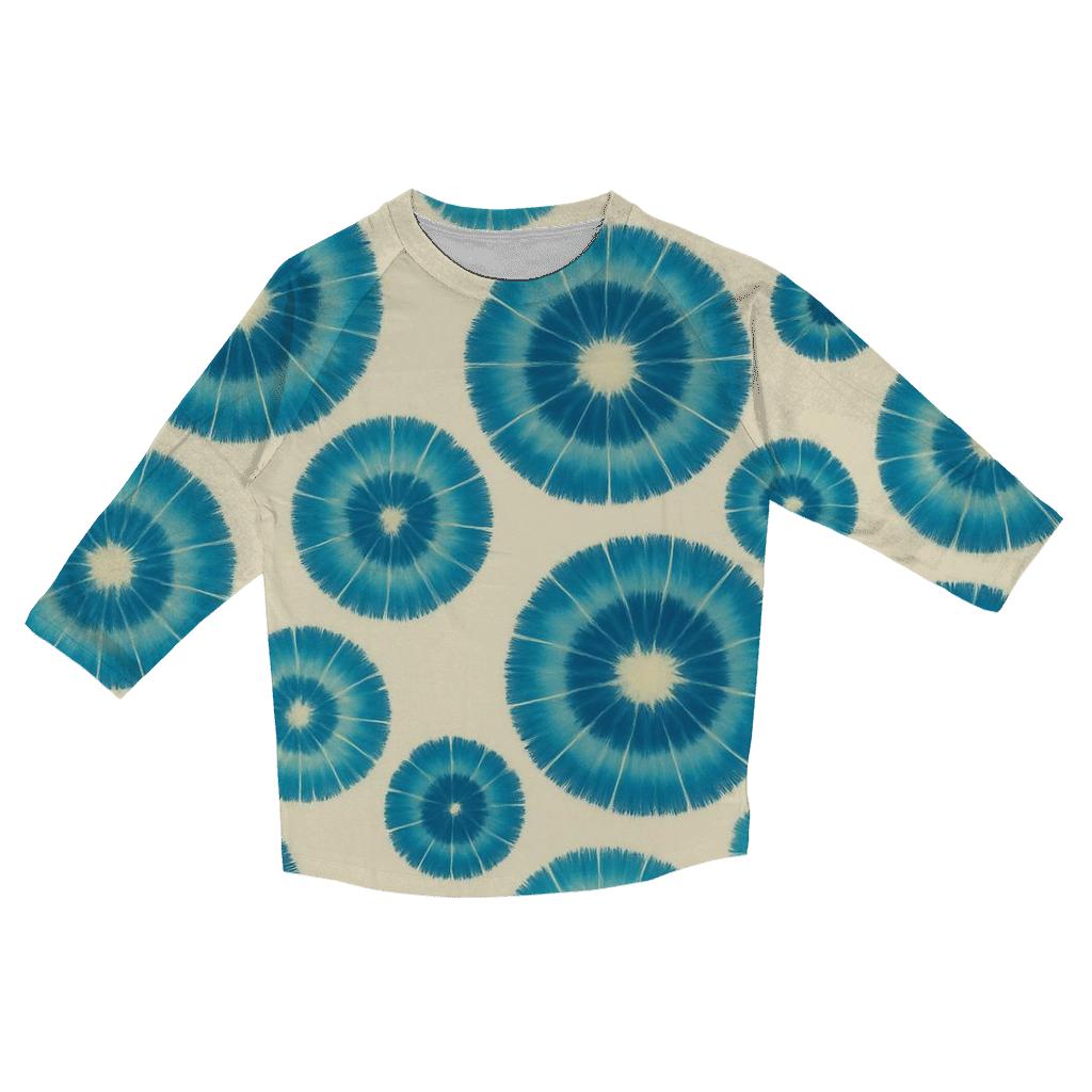 Aqua Navy Kumo Cluster Field fashion 3/4 sleeve shirts