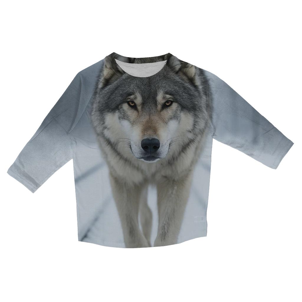 Train Track Snow Wolf Territorial Walk fashion 3/4 sleeve shirts