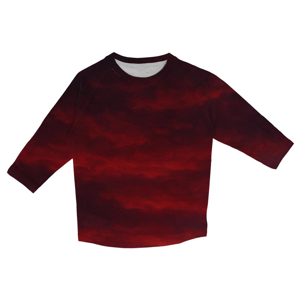 Crimson Cloud Veil printed three quarter sleeve shirts