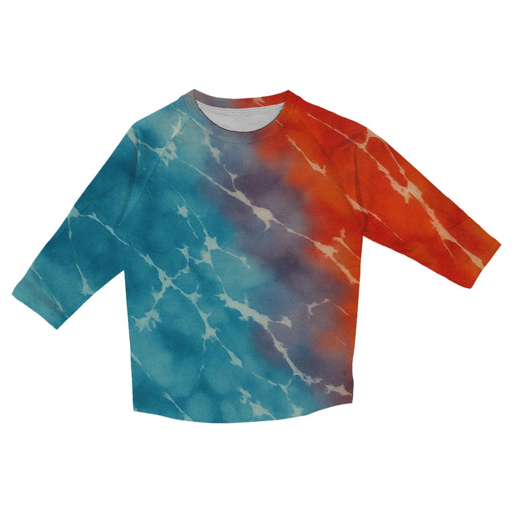 Fire And Ice Diagonal Crumple personalized 3/4 sleeve tees