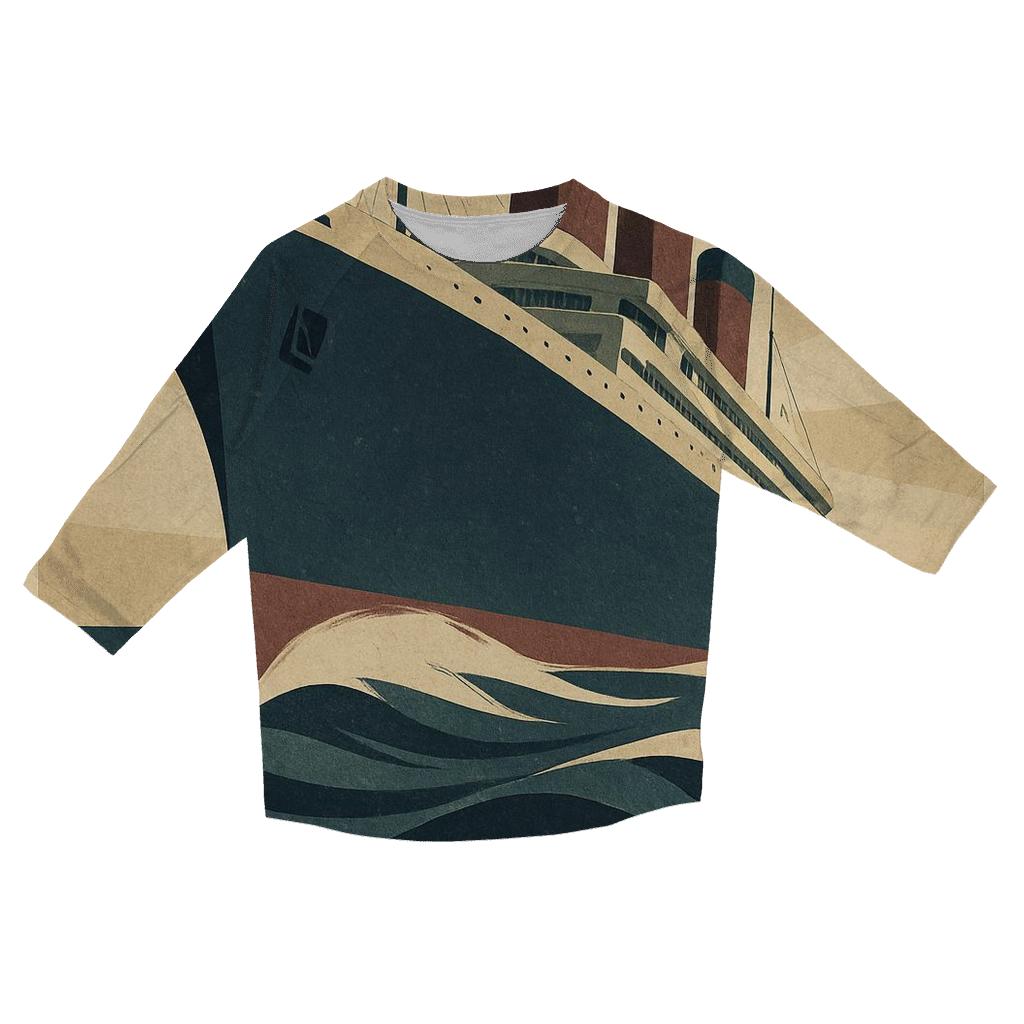 Art Deco Ocean Liner Cruise Advertisement stylish quarter sleeve tops