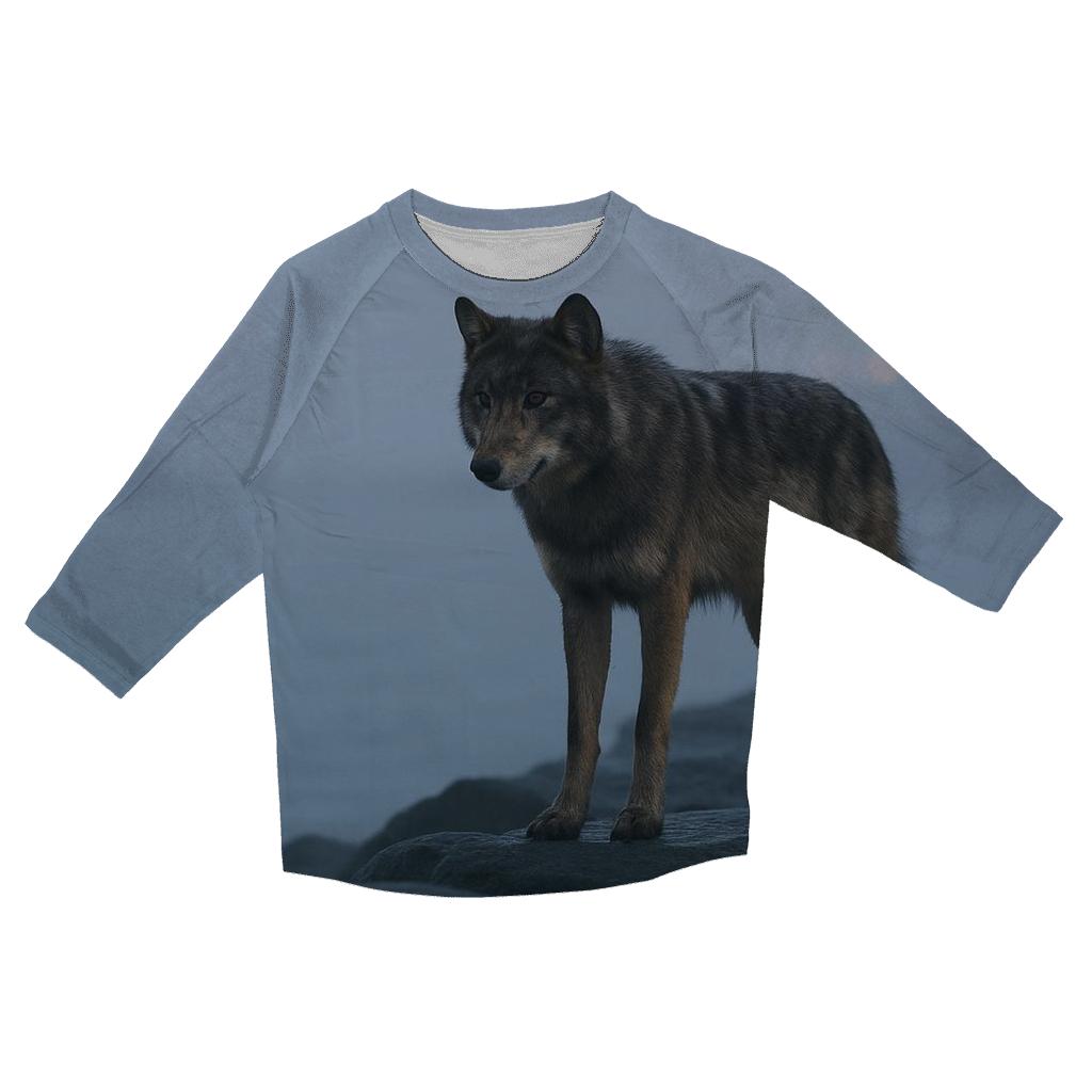 Foggy Harbor Breakwater Coastal Wolf designer 3/4 sleeve blouses