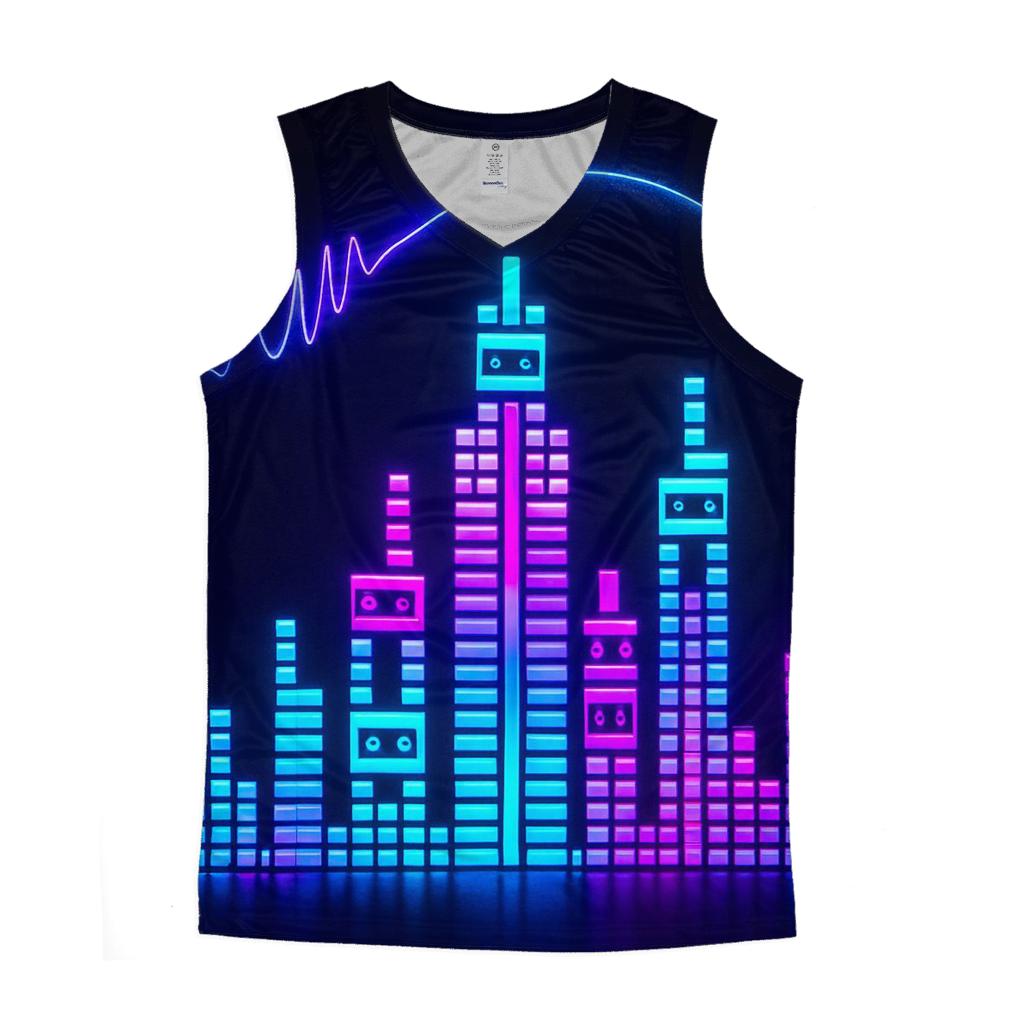 Neon Skyline Soundtrack custom tank tops