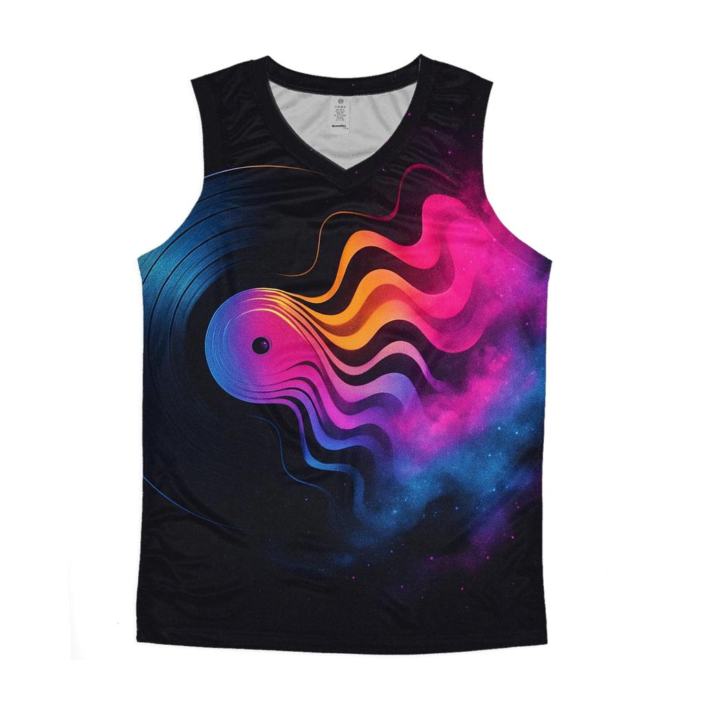 Nebula Vinyl Soundwaves designer workout tanks