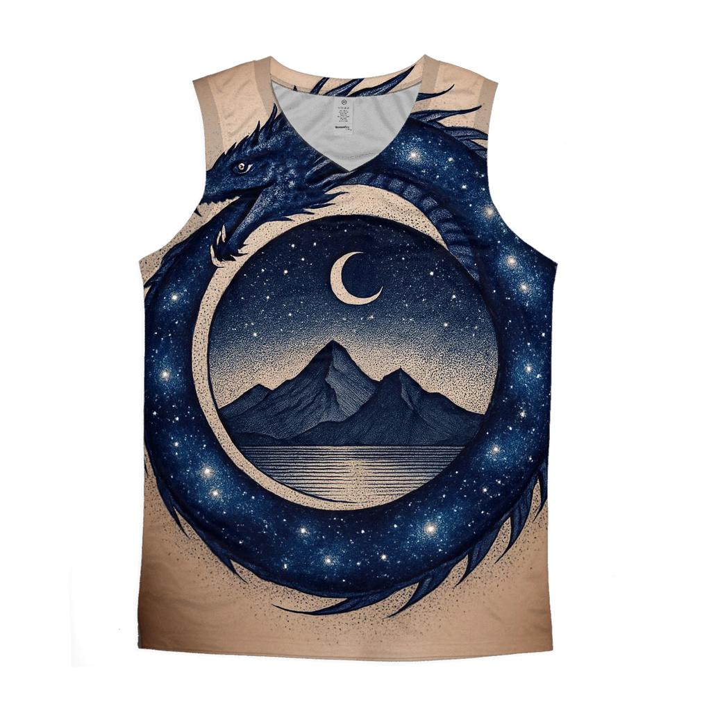 Cosmic Dragon Ouroboros Gate trendy fitted tank tops