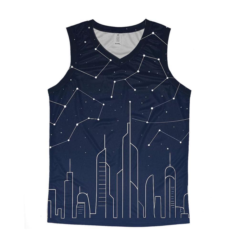 Cosmic City Horizon Line graphic print tank tops