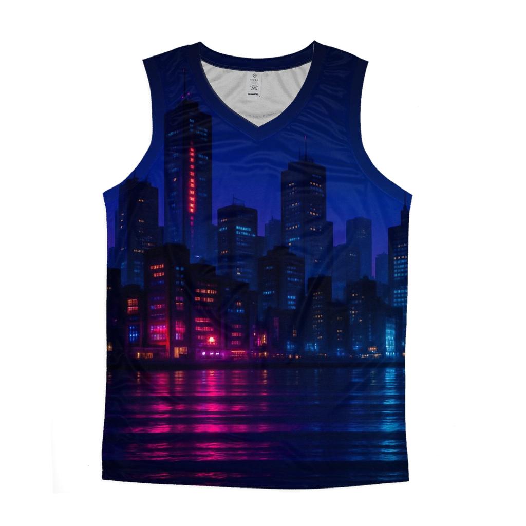 Electric Harbor Glow designer workout tanks