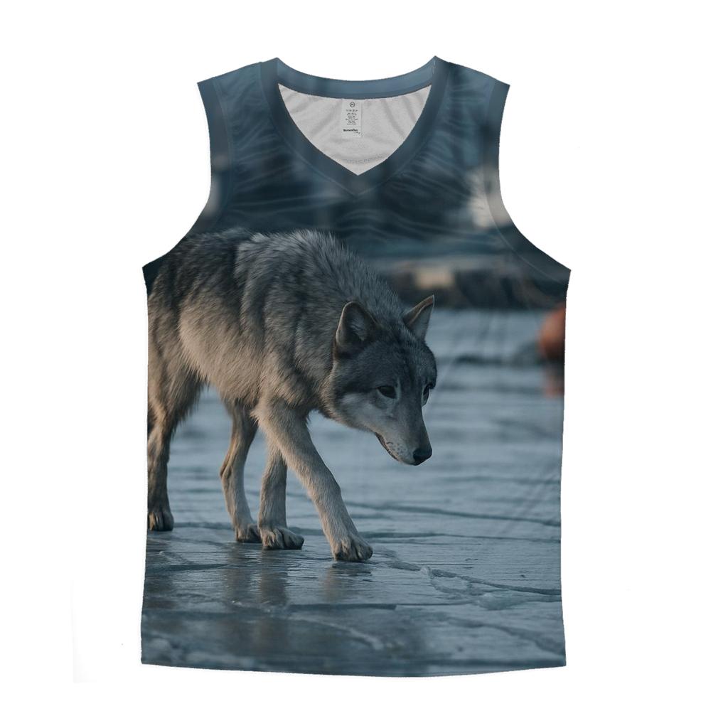 Harbor Ice Floe Coastal Wolf Patrol trendy fitted tank tops