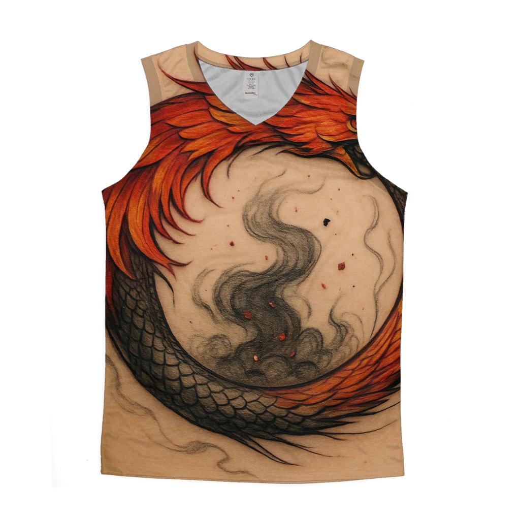 Phoenix Feather Ouroboros Ring personalized athletic tanks