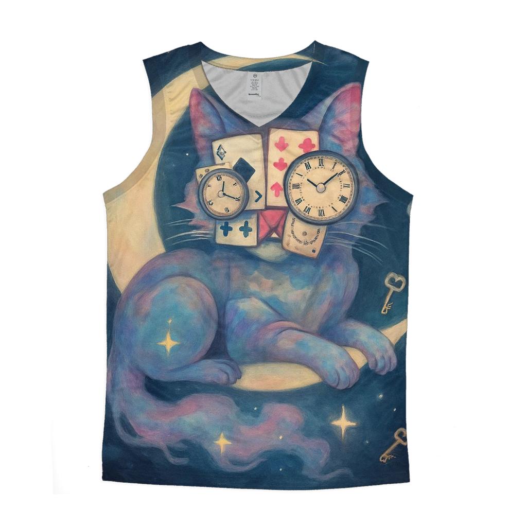 Shuffle Faced Mooncat trendy fitted tank tops