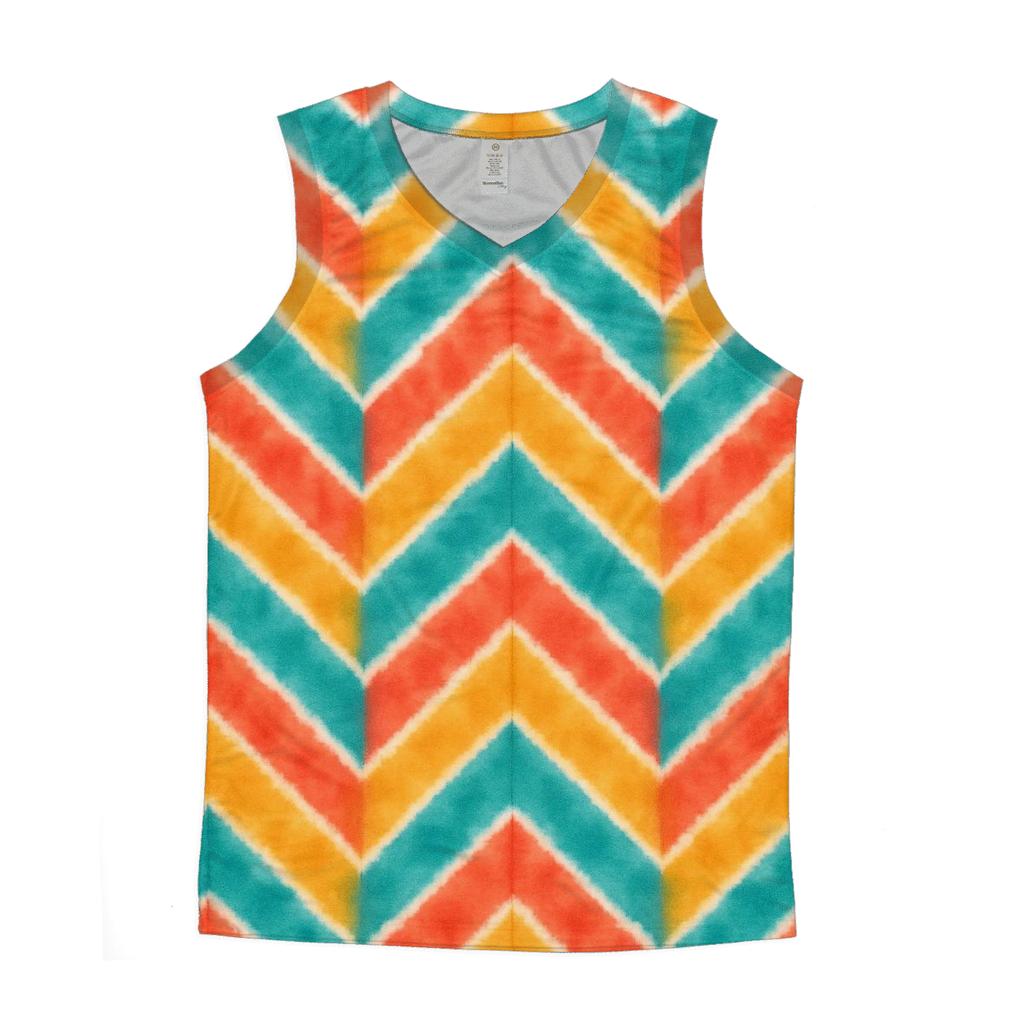 Coral Amber Chevron Accordion trendy fitted tank tops