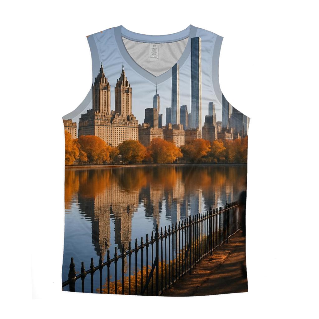 Classic Midtown Skyline From Central Park Reservoir stylish racerback tanks