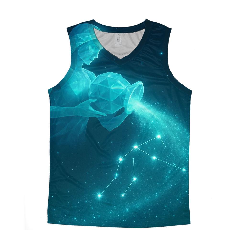 Aquarius Crystal Wave Stardust sports performance tank tops