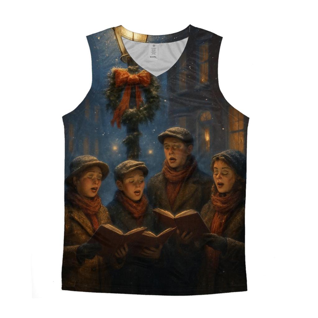 Christmas Carolers At The Lamplit Corner trendy fitted tank tops