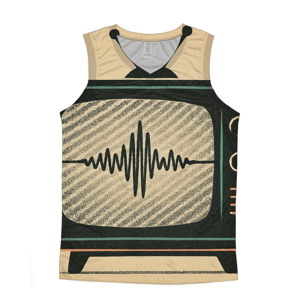TV Static Soundwaves cotton sleeveless tops