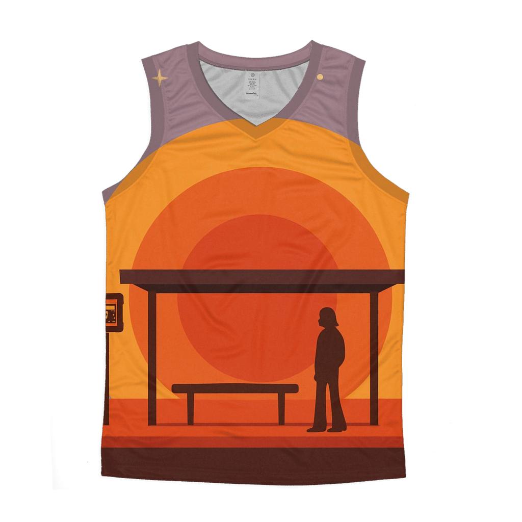 Planetary Bus Stop Sunset sports performance tank tops
