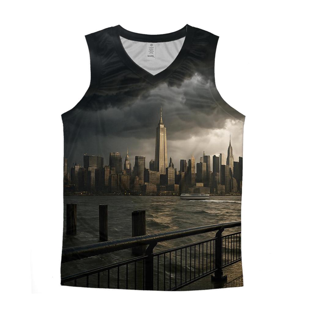 Storm Front Over Midtown From New Jersey designer workout tanks