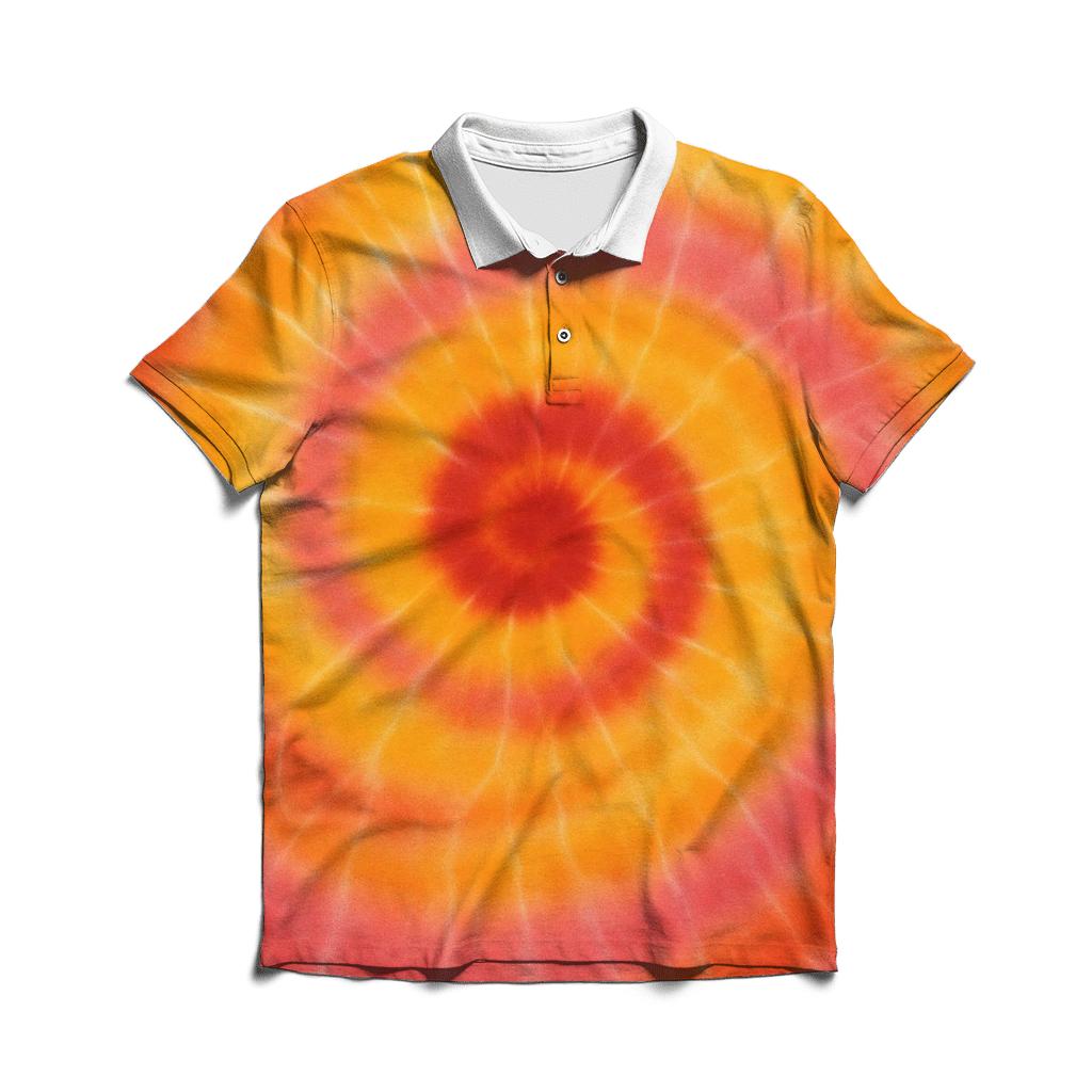 Solar Flare Spiral Bullseye custom polo shirts