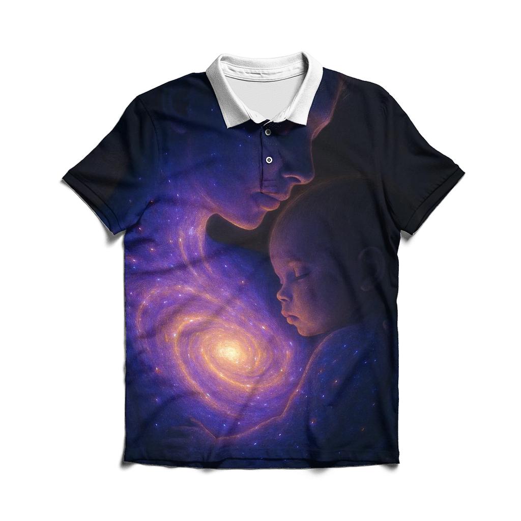 Galaxy Within Her Heart branded logo polo shirts