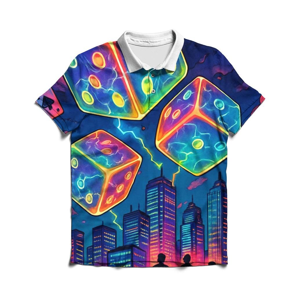 Dice Cascade Skyline embroidered polo tops