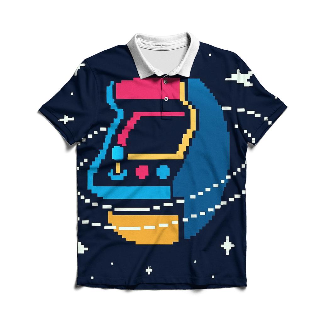Pixel Planet Arcade premium cotton polo shirts