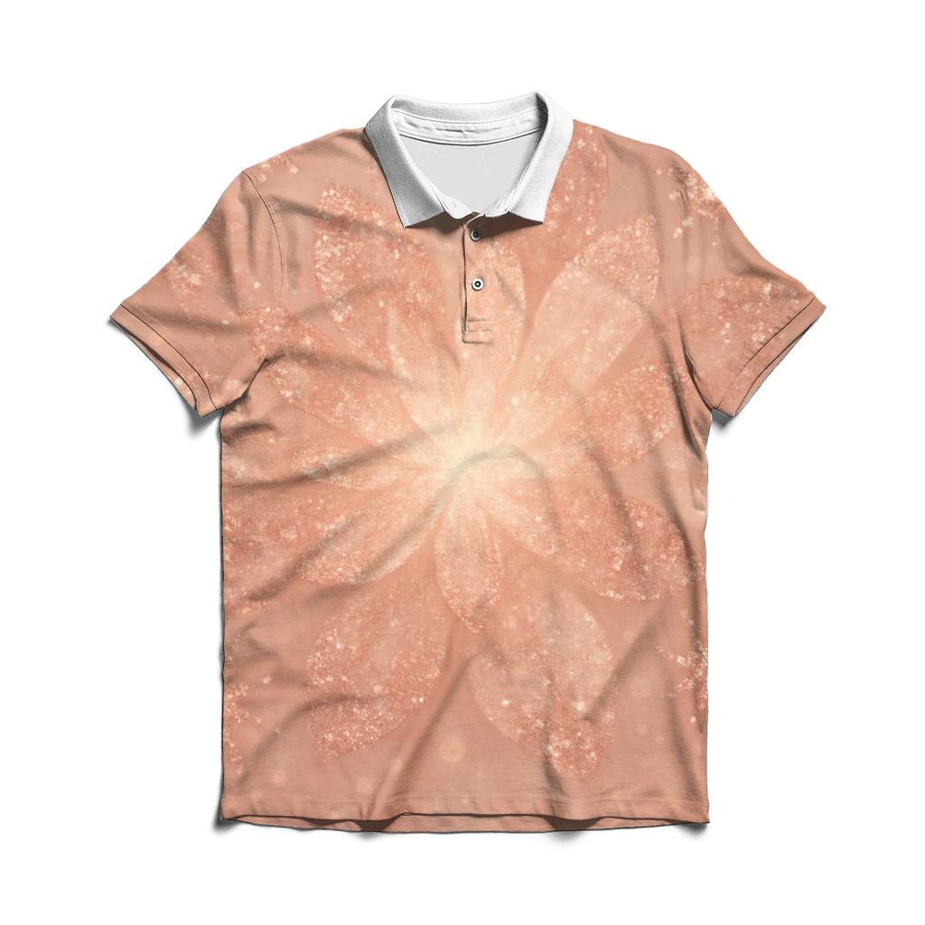 Rosy Stardust Bloom branded logo polo shirts