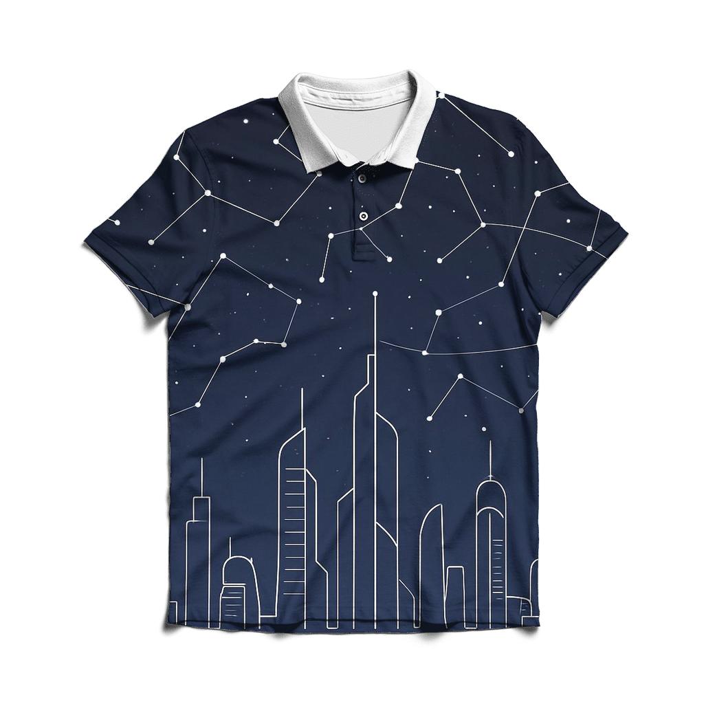 Cosmic City Horizon Line branded logo polo shirts