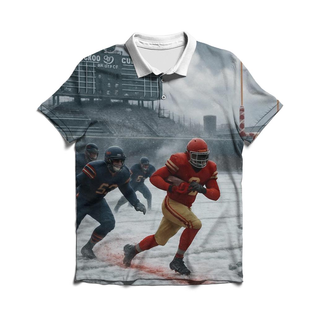 Frozen Gridiron At Wrigley Winds stylish collar polo tees