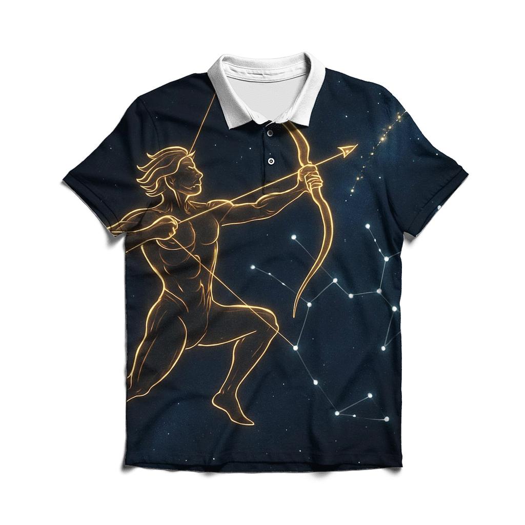 Sagittarius Celestial Archer Path personalized polo shirts