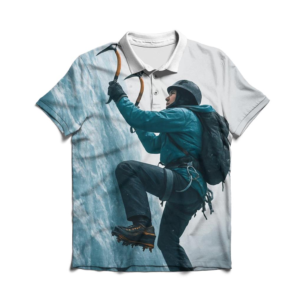 Ice Climbing Frozen Ascent stylish collar polo tees