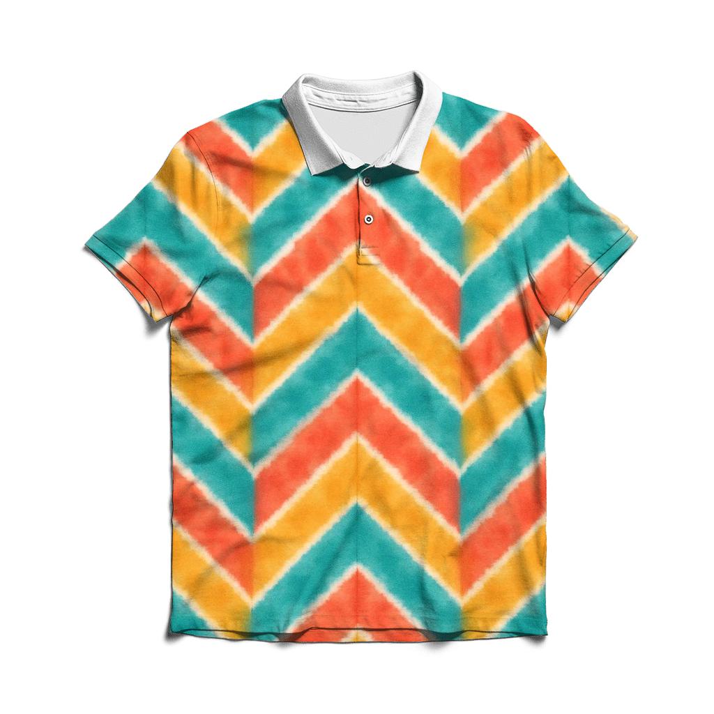 Coral Amber Chevron Accordion premium cotton polo shirts