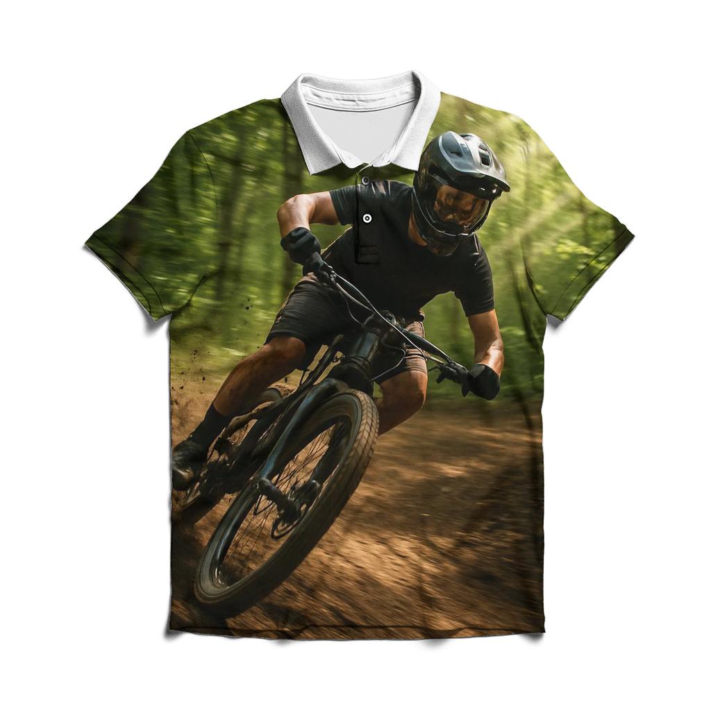 Mountain Biking Forest Rush classic pique polos