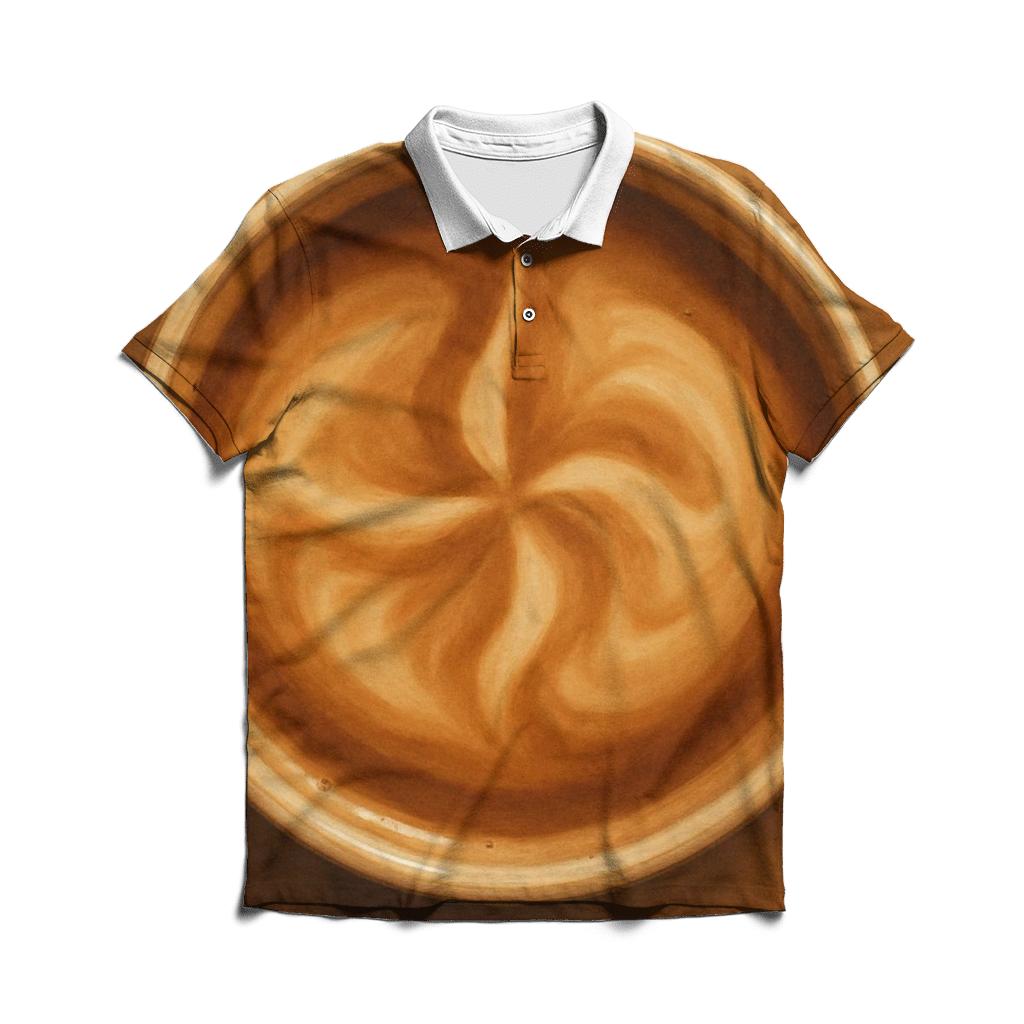 Cream Swirl Compass branded logo polo shirts