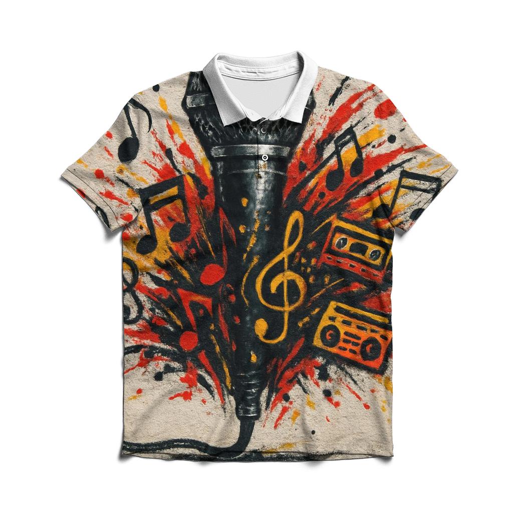 Street Mic Graffiti Burst stylish collar polo tees