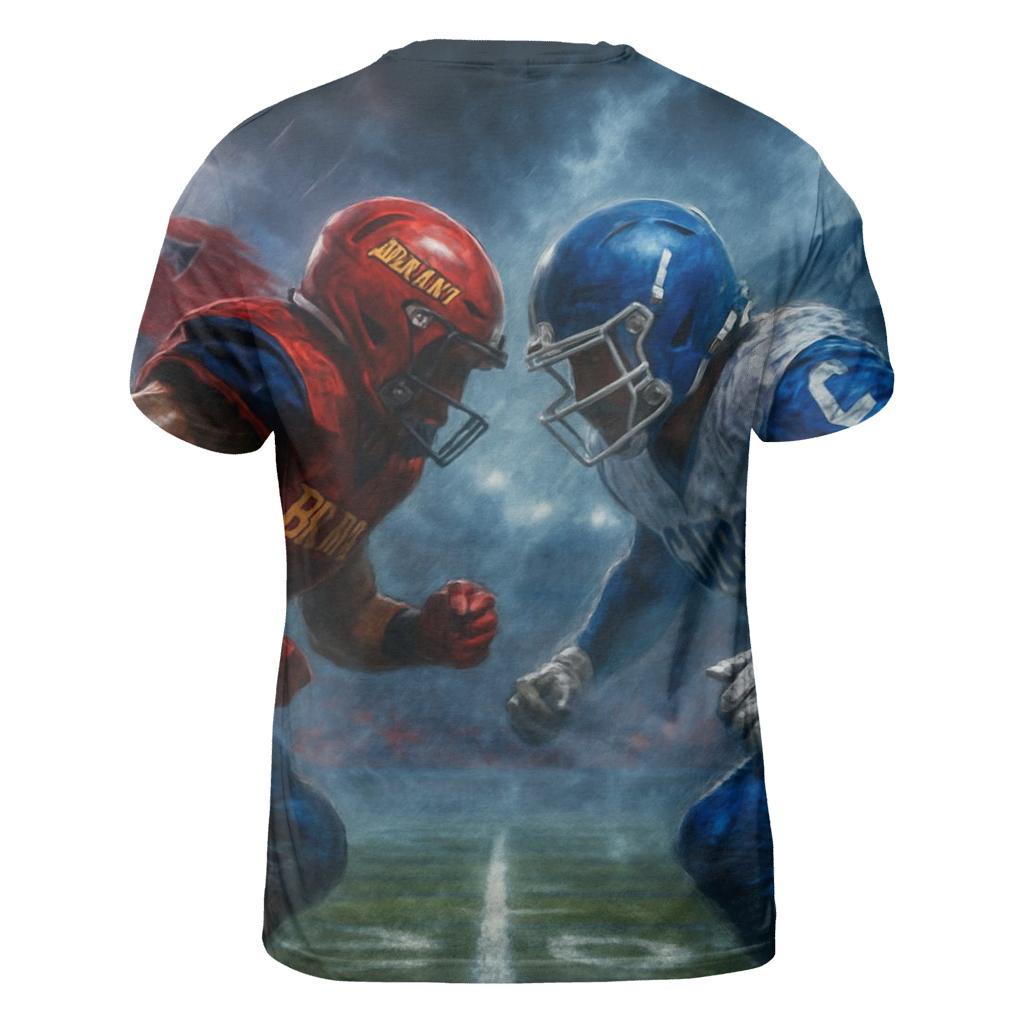 Gridiron Clash Under Tomahawk Skies artistic all-over print tops