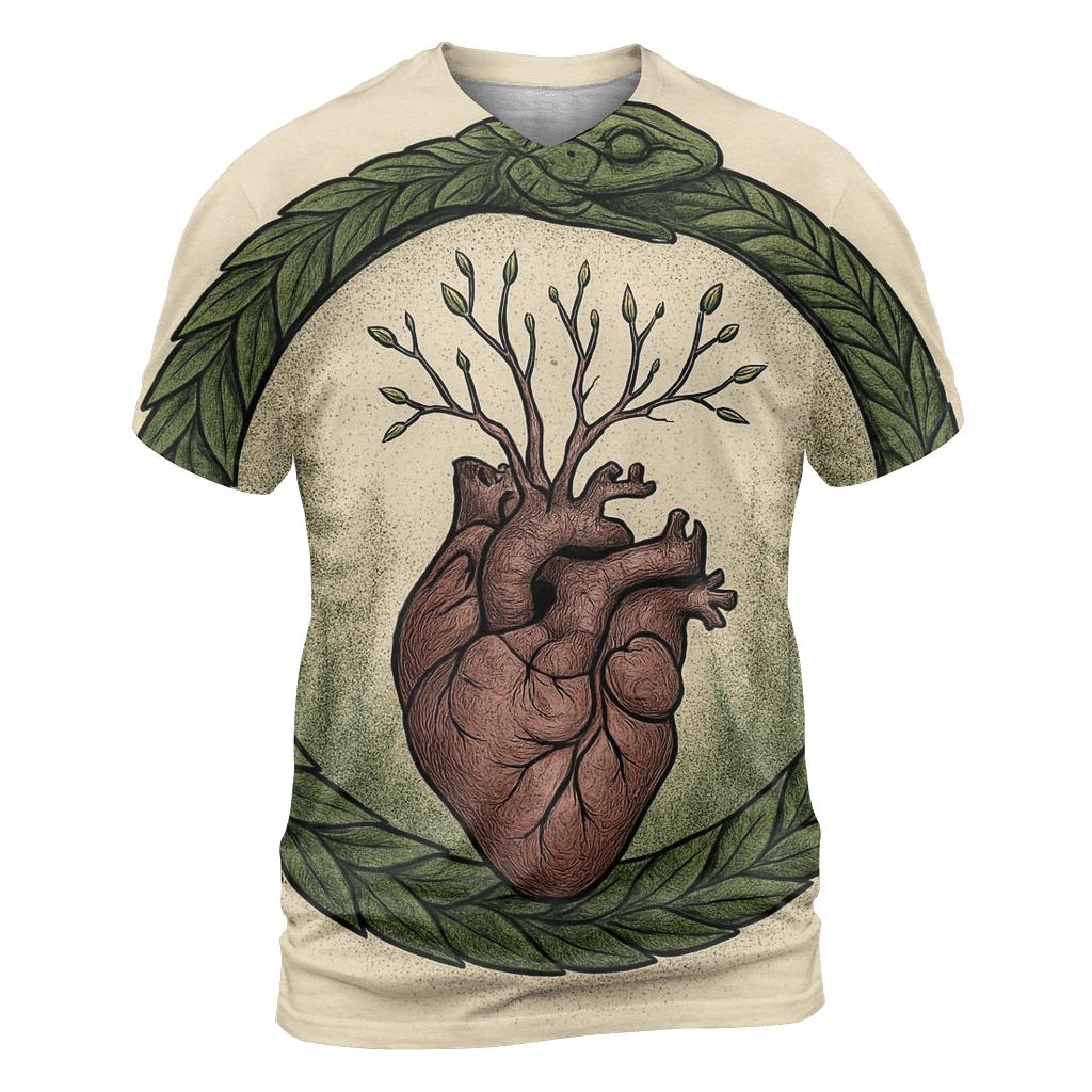 Forest Heart Ouroboros statement graphic shirts