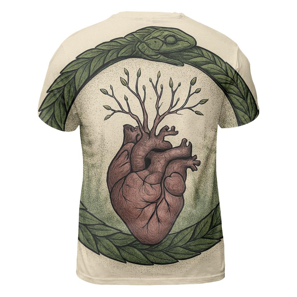 Forest Heart Ouroboros statement graphic shirts