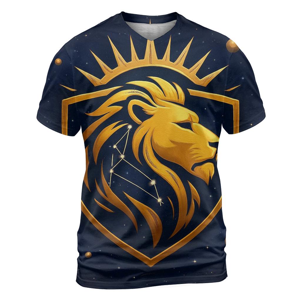 Solar Crown Leo Star Crest artistic all-over print tops