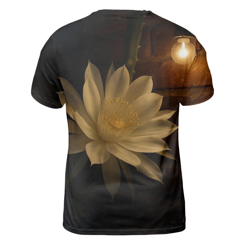 Night Blooming Cereus In Courtyard Glow creative print fashion shirts