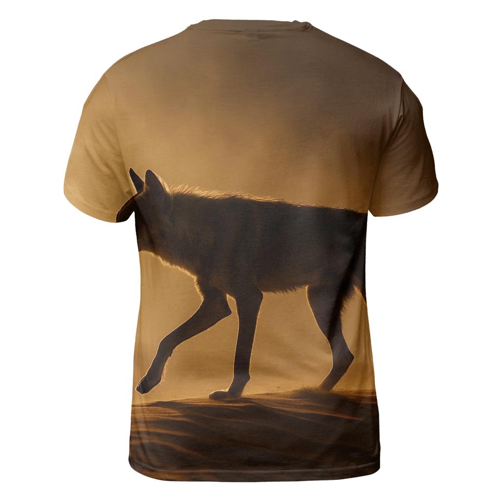 Desert Storm Steppe Wolf Silhouette vibrant all-over design tees