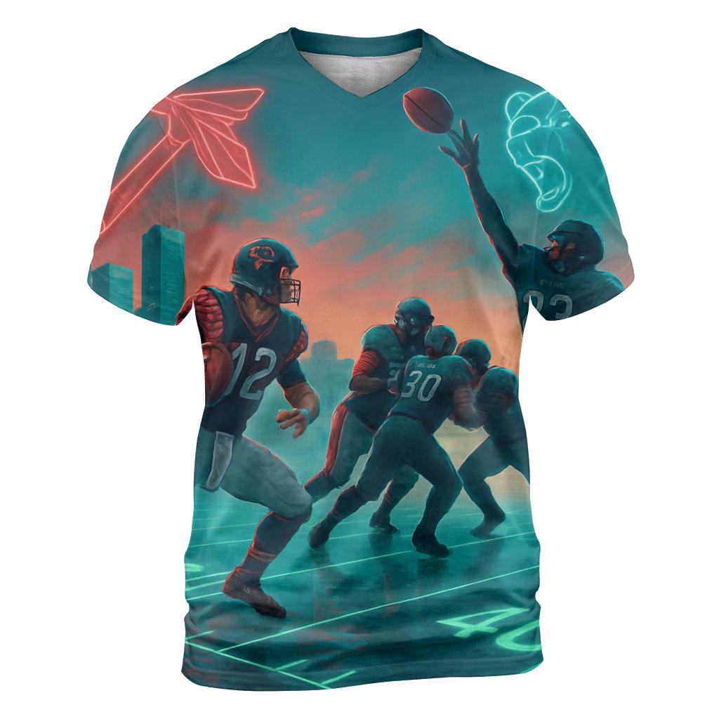 Skyline Showdown Between Feathers And Claws custom all-over print shirts