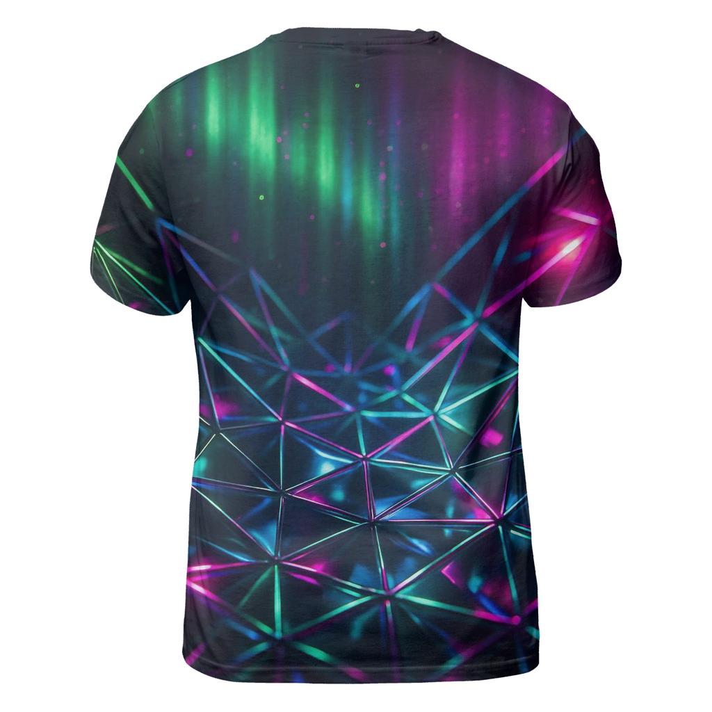 Chrome Aurora Lattice vibrant all-over design tees
