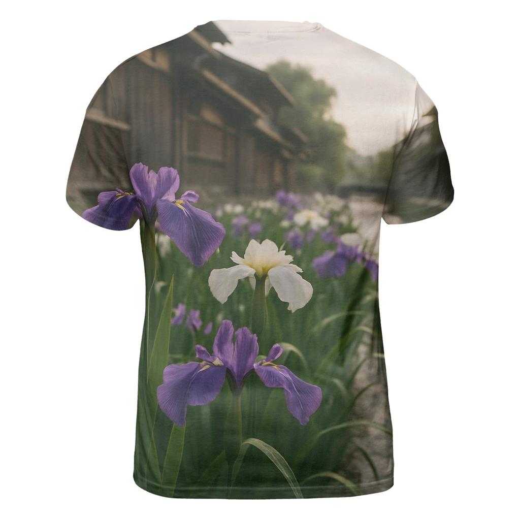 Iris Field Beside Old Japanese Canal statement graphic shirts