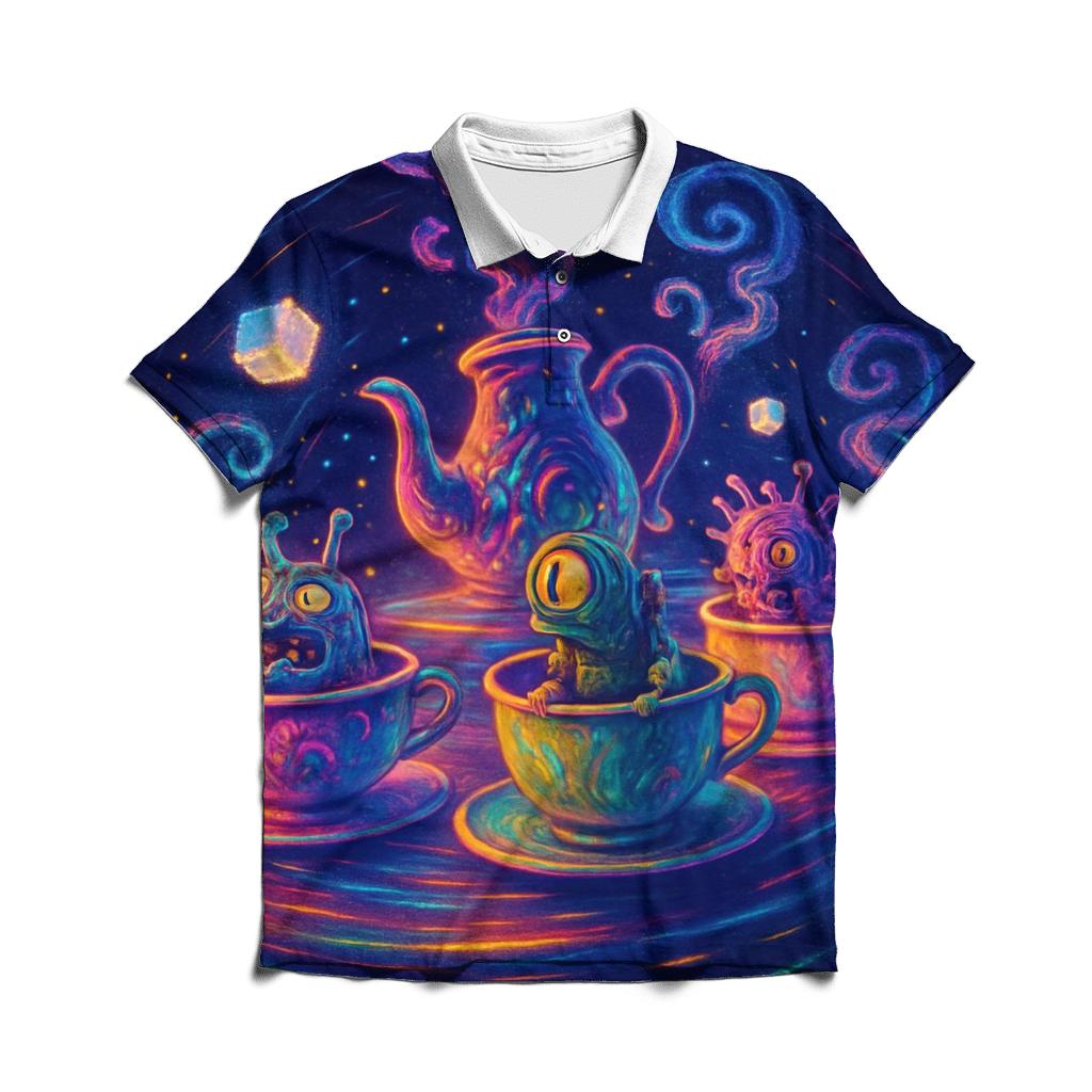 Quantum Tea Party Carousel embroidered polo tops