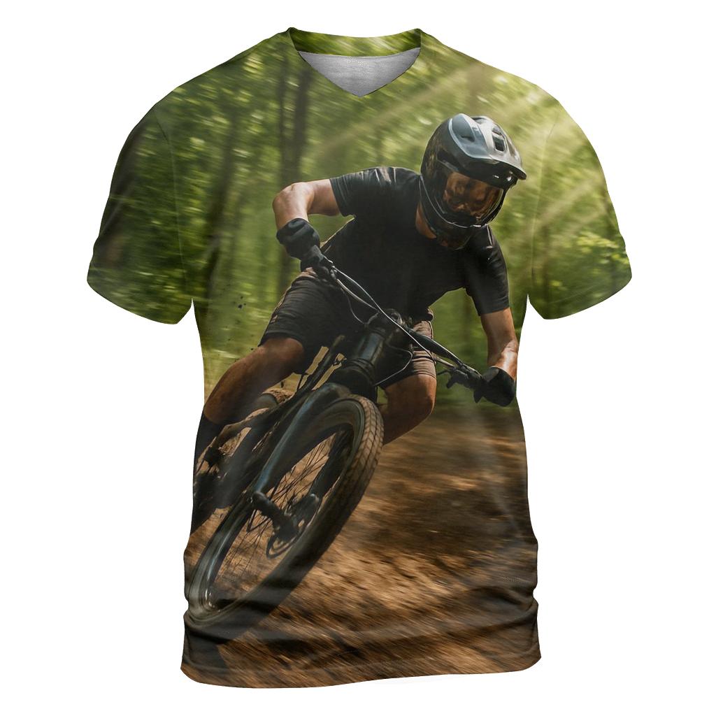 Mountain Biking Forest Rush creative print fashion shirts