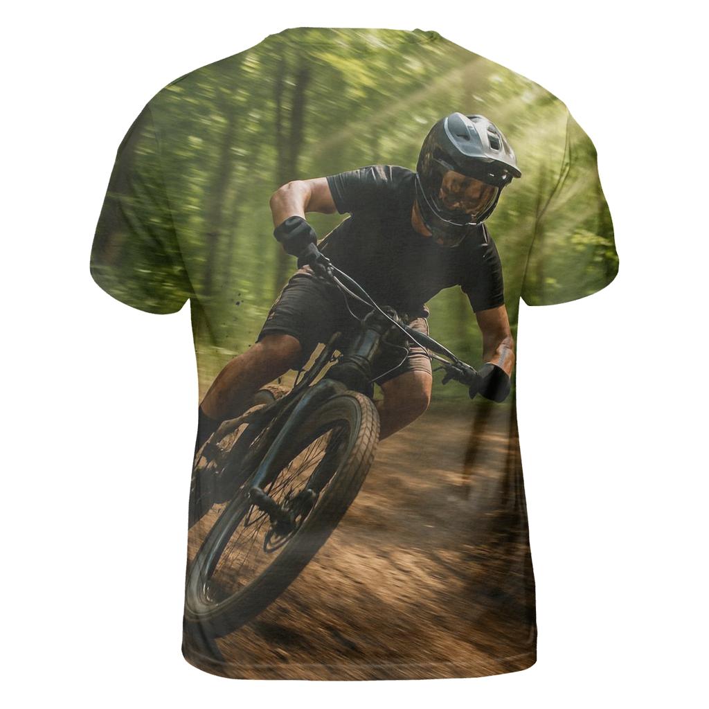 Mountain Biking Forest Rush creative print fashion shirts