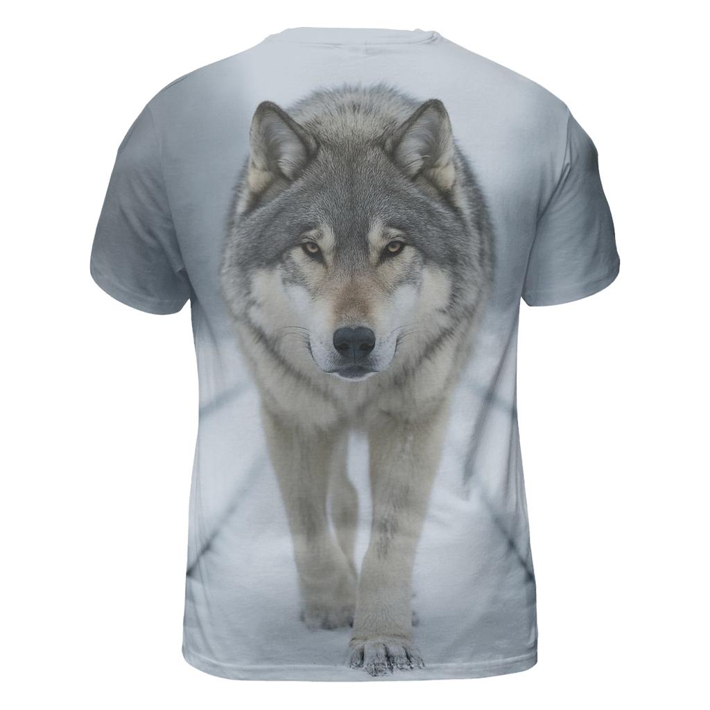 Train Track Snow Wolf Territorial Walk trendy printed shirt styles