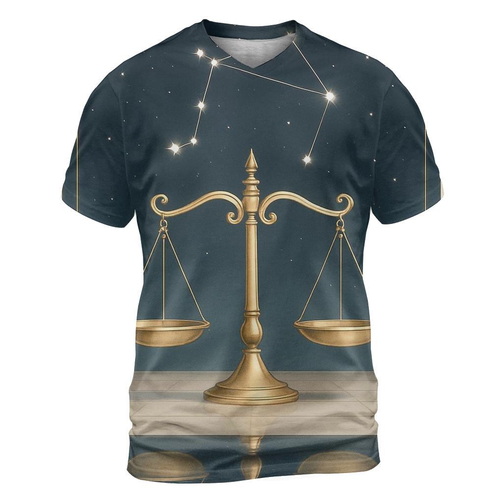 Libra Starlit Balance Court creative print fashion shirts
